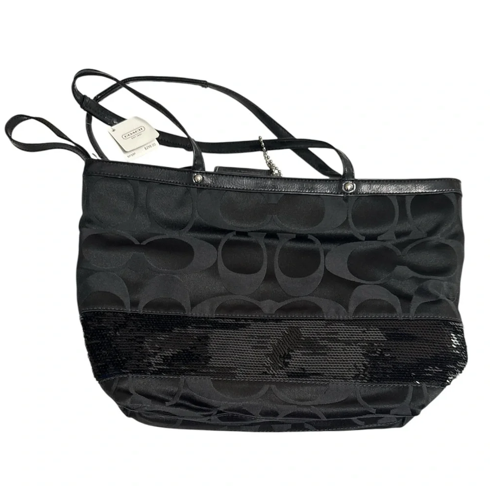 Coach Black Signature Tote Bag